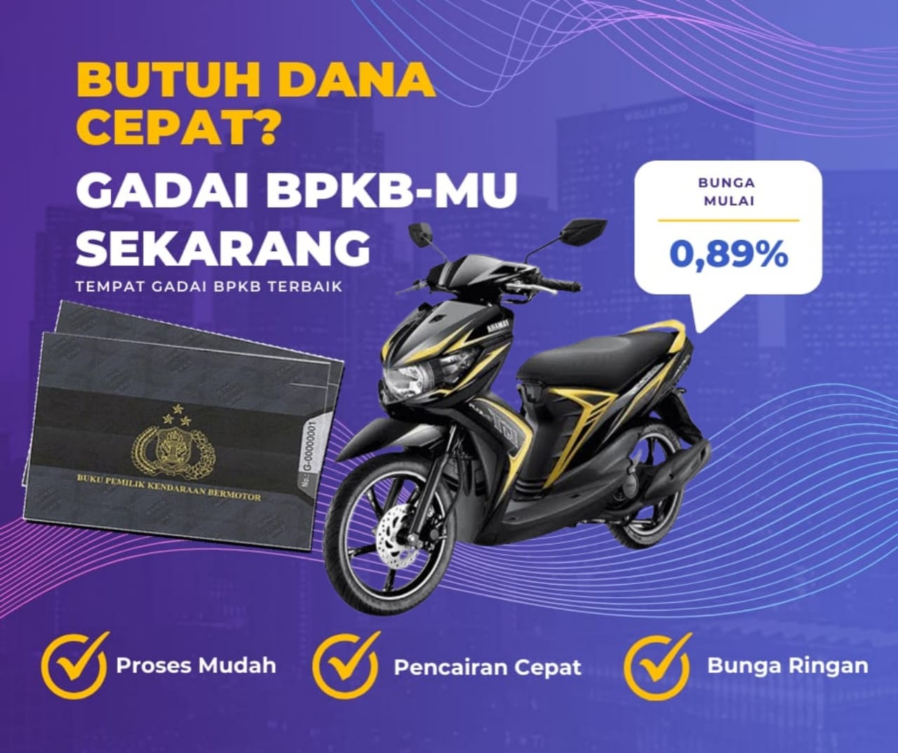 Kredit Jaminan Bpkb Motor Yamaha Mio Gt Dapat Dana Berapa? Seperti Ini Simulasinya